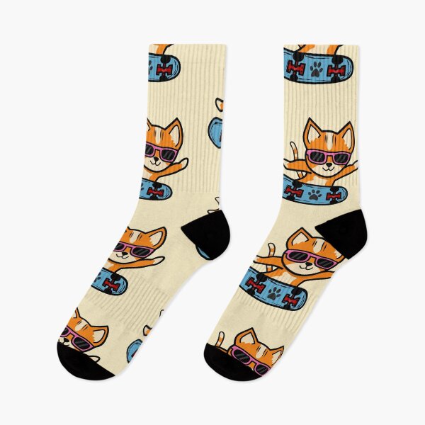Item preview, cat playing skateboard designed and sold by Cute-huh.