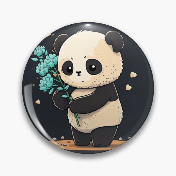 Item preview,  Cute Anime Panda Holding Flowers designed and sold by LinearDimension.