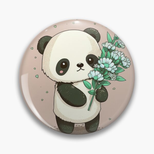 Item preview,  Cute Anime Panda Holding Flowers designed and sold by LinearDimension.