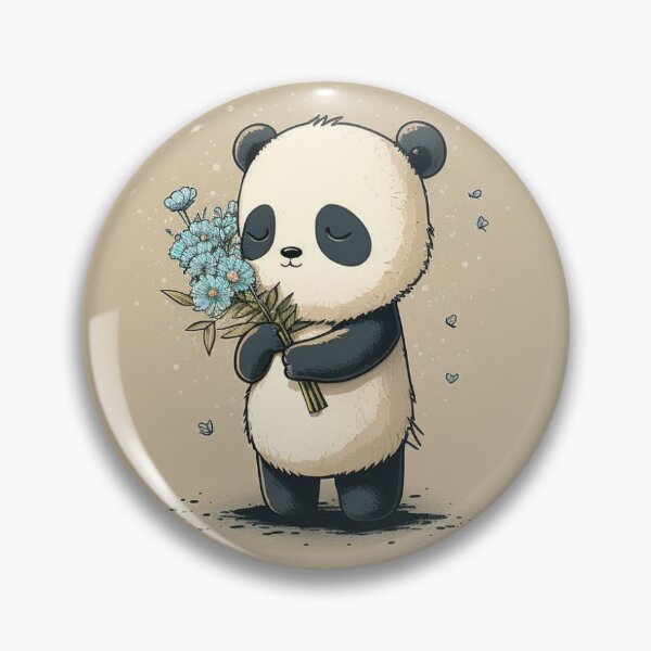 Item preview,  Cute Anime Panda Holding Flowers designed and sold by LinearDimension.