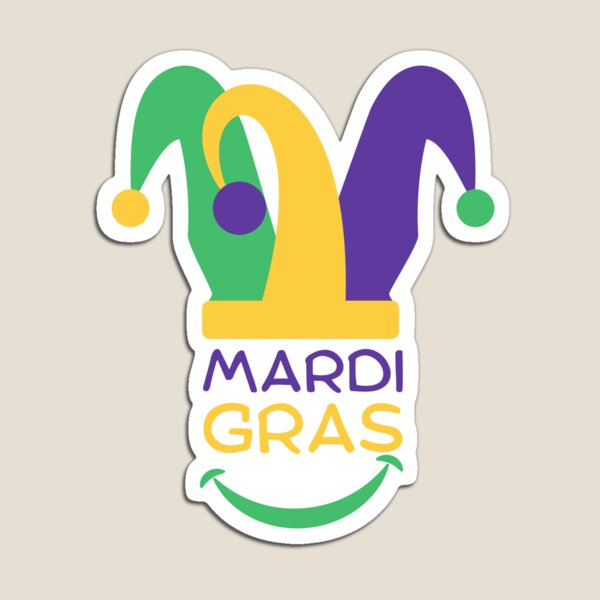 Happy Mardi Gras Wild Green Stickers, Magnet