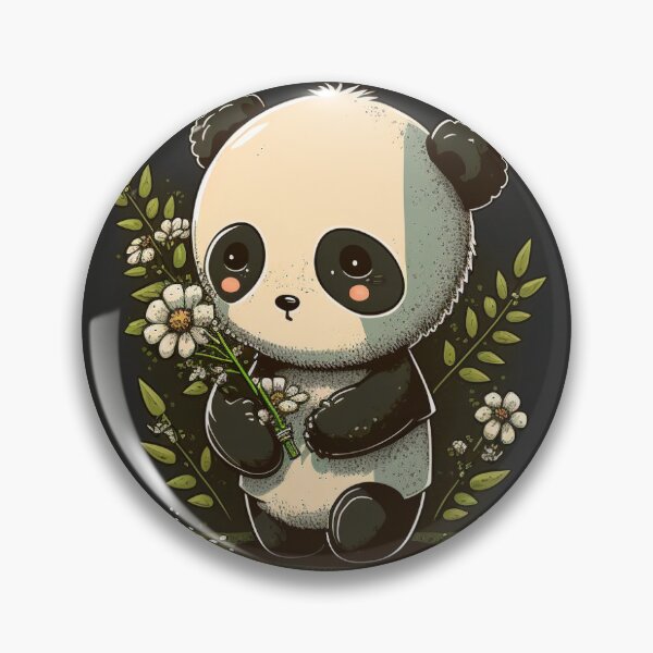 Item preview,  Cute Anime Panda Holding Flowers designed and sold by LinearDimension.