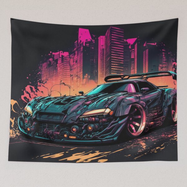 Item preview, Sports Car Burning Rubber in the Streets of New York designed and sold by ultra-cool.