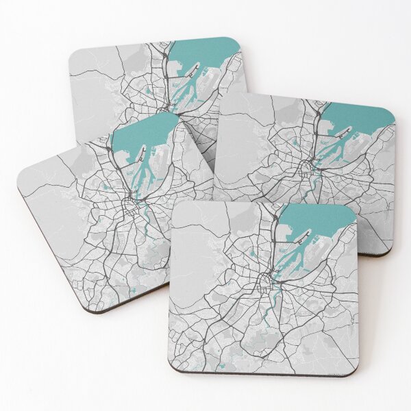 Item preview, Belfast Northern Ireland Map - Minimal Style w/ Roads designed and sold by wxnw-designs.
