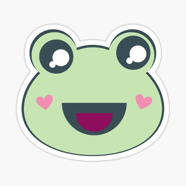 Cute Kawaii Frog Face 2 Sticker