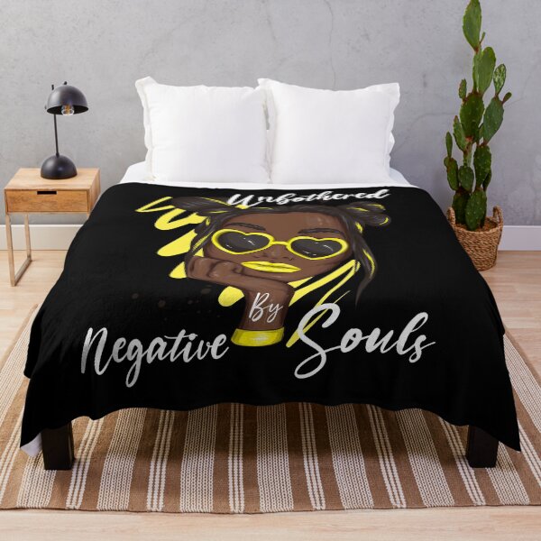 Item preview, Unbothered By Negative Souls Melanin Dripping Afro American Black Girl designed and sold by Ngan-Jasmine.