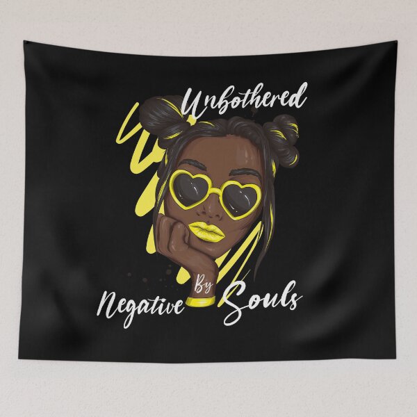 Item preview, Unbothered By Negative Souls Melanin Dripping Afro American Black Girl designed and sold by Ngan-Jasmine.