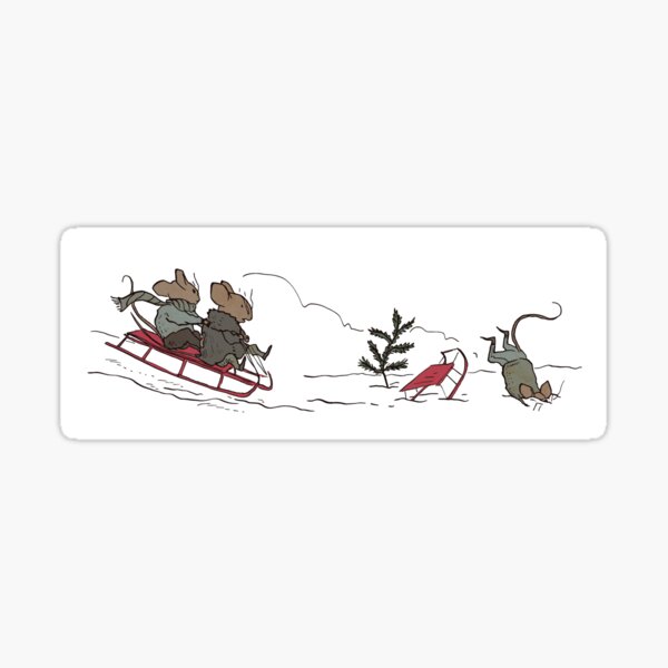 Sledding mice Sticker