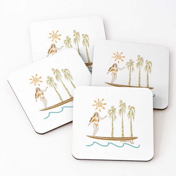 Item preview, Surf girl palm coconut wave island life designed and sold by zteffink.
