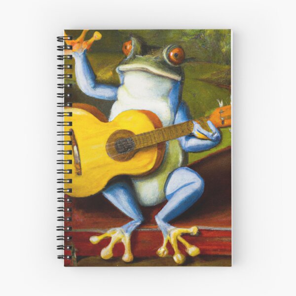 Item preview, Tree frog playing guitar oil painting designed and sold by Color-Me-Blue.