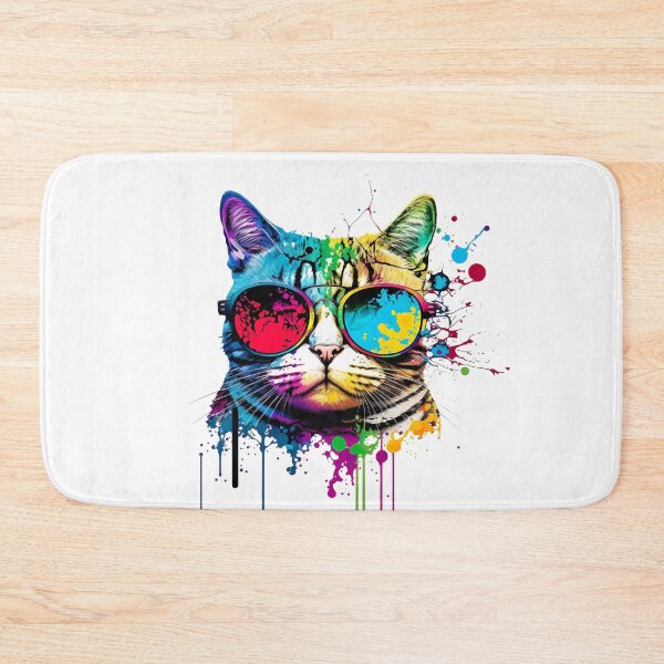 Item preview, Cat wearing sunglasses glasses pop art designed and sold by luisraultg.