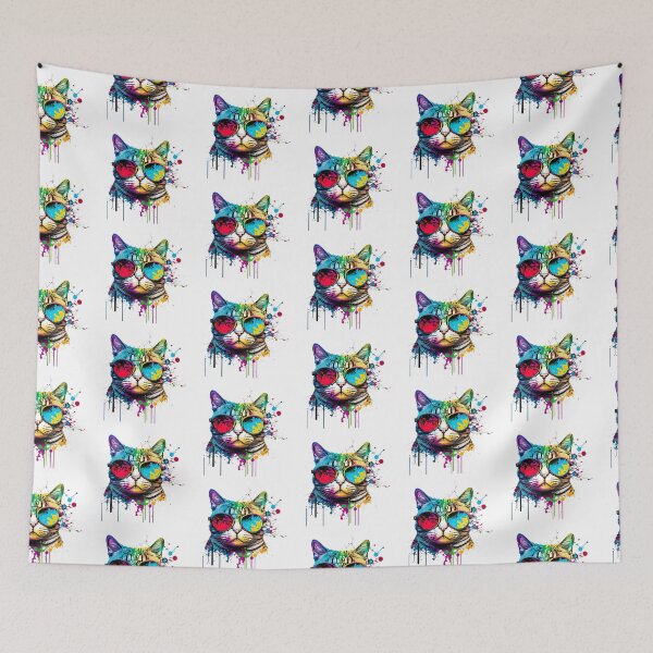 Item preview, Cat wearing sunglasses glasses pop art designed and sold by luisraultg.