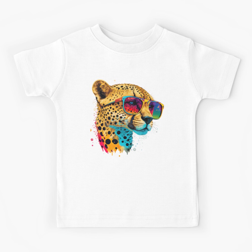 Cheetah wearing sunglasses glasses pop art