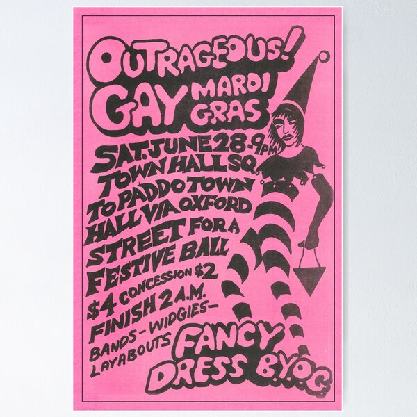 Item preview, 1980 Sydney Gay & Lesbian Mardi Gras Artwork  designed and sold by SydneyMardiGras.