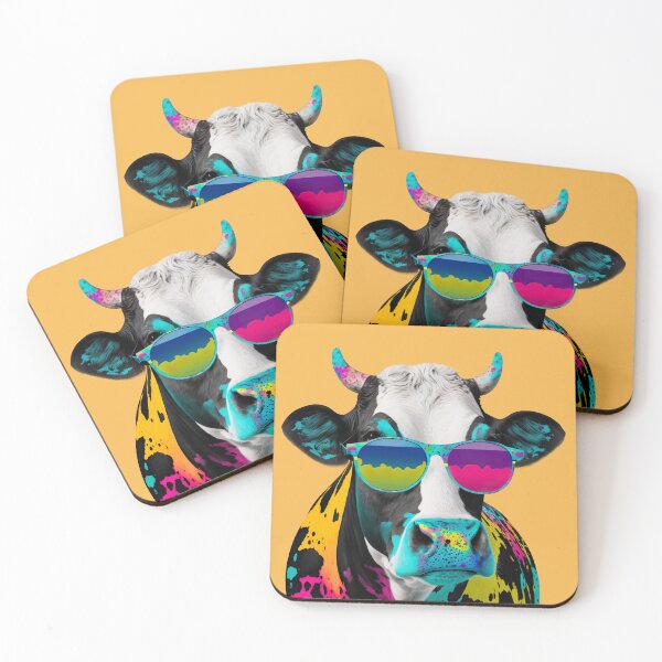 Item preview, Cow wearing sunglasses glasses pop art designed and sold by luisraultg.