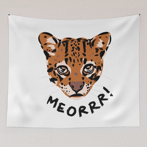 Item preview, Leopard cat tiger meoar tropical island jungle illustration designed and sold by zteffink.