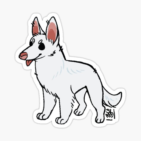 BLEHP! White GSD Pink Nose Sticker