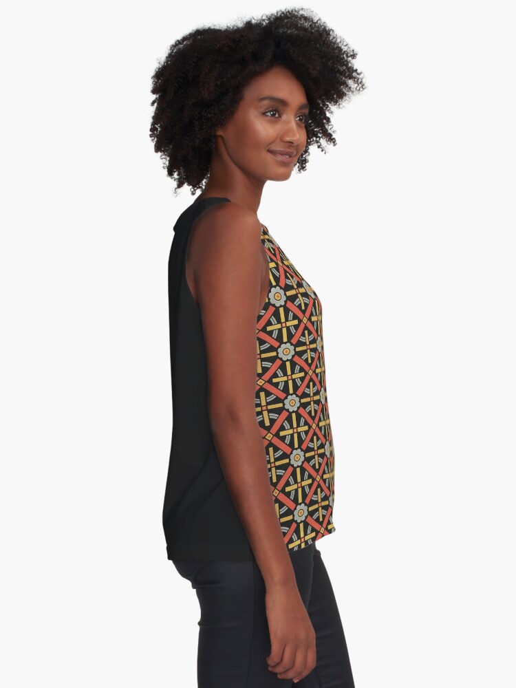 Thumbnail 2 of 6, Sleeveless Top, Bold geometric retro pattern designed by Christopher Dresser – State Library Victoria designed and sold by StateLibraryVic.