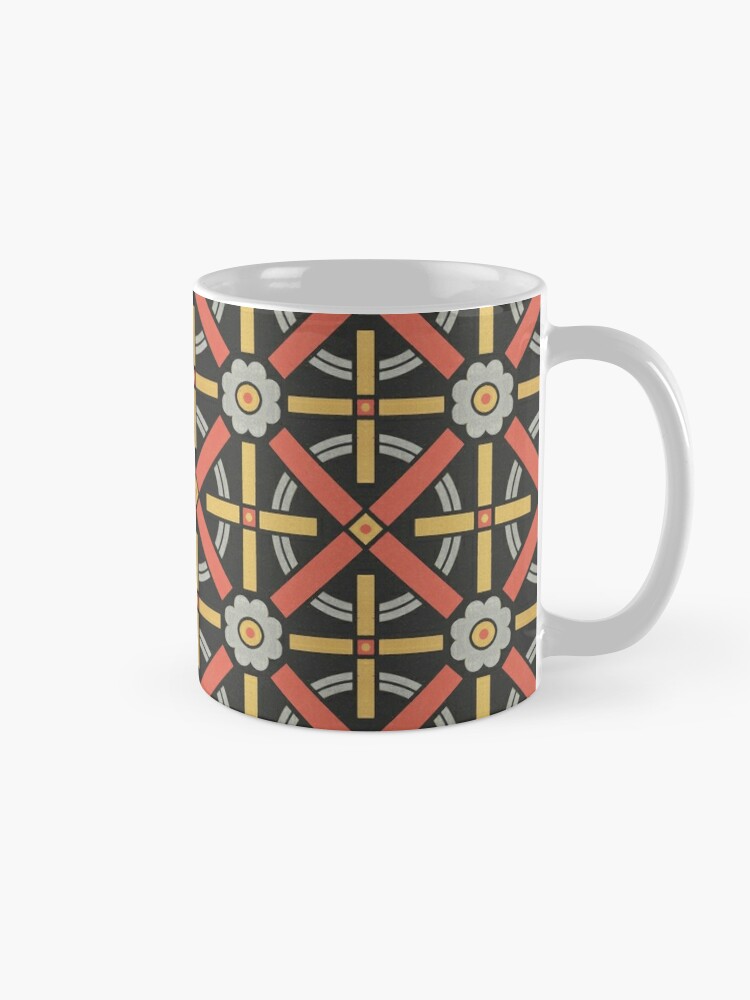 Alternate view of Bold geometric retro pattern designed by Christopher Dresser – State Library Victoria Coffee Mug