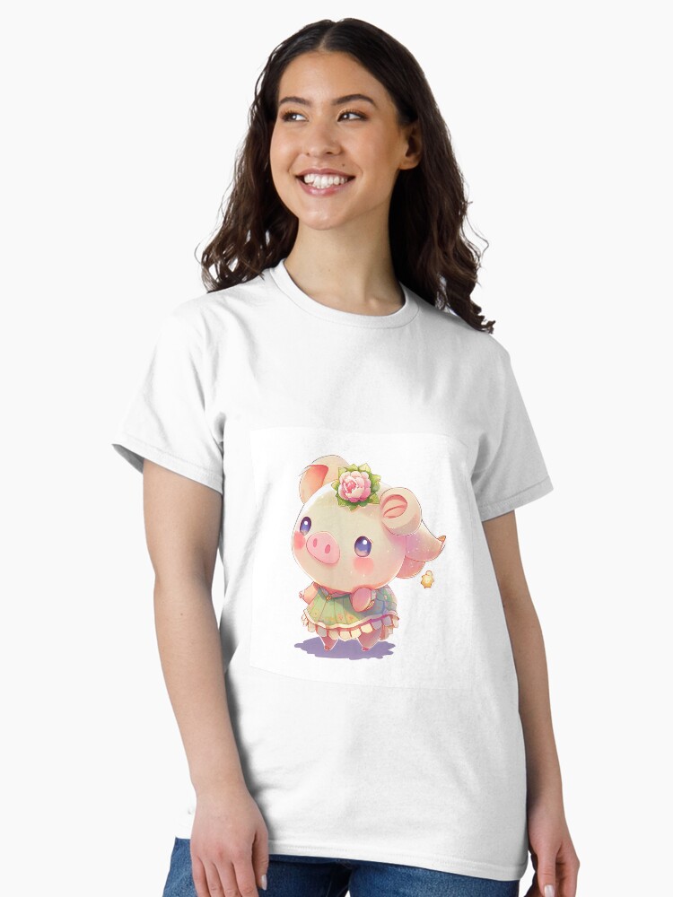 Thumbnail 2 of 7, Classic T-Shirt, Sweet Flower Pig ? designed and sold by superprincess.