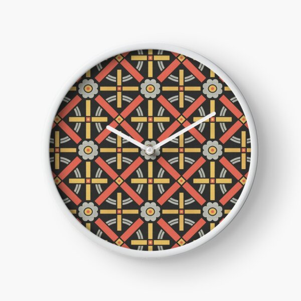 Bold geometric retro pattern designed by Christopher Dresser – State Library Victoria Clock