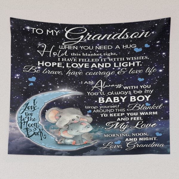 Item preview, To my grandson from grandma - to my grandson - elephant design designed and sold by BAYIDESIGNER.