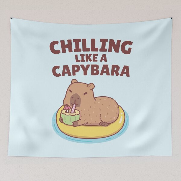 Item preview, Cute Capybara On A Pool Float Chilling Like A Capybara designed and sold by rustydoodle.