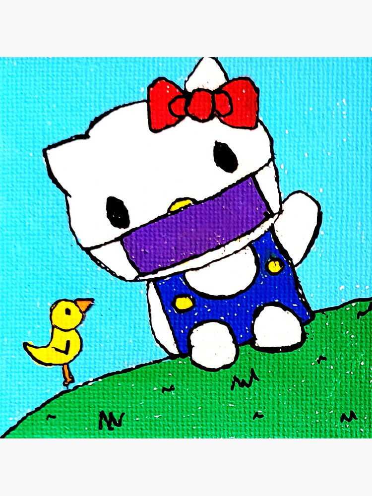 Thumbnail 3 of 3, Sticker, kitty friend staying safe designed and sold by aggiepanda.