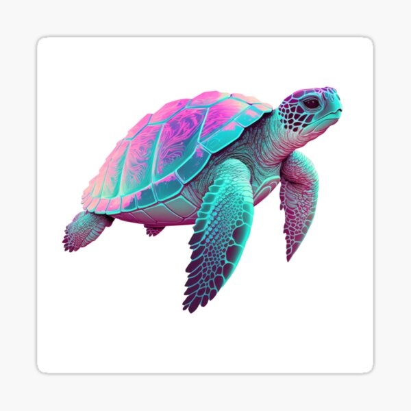 Vaporwave Sea Turtle Sticker