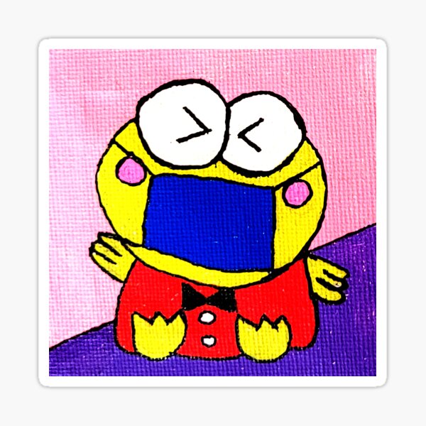 funny frog masked up for safety Sticker