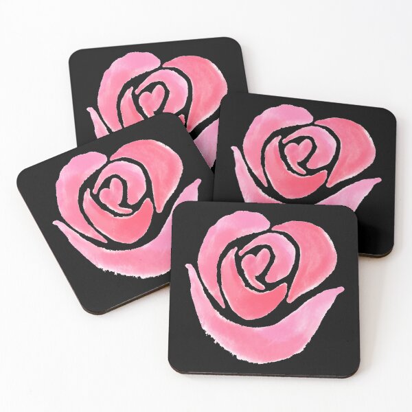Item preview, Painted Pink Rose - Black designed and sold by Timeknights.