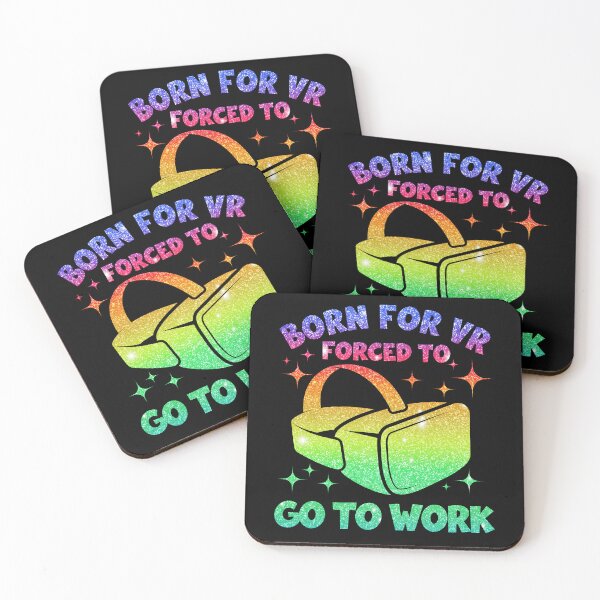 Item preview, Born For VR Forced To Go To Work Glittery Cute Colorful Girl Gaming Headset VRgamer designed and sold by DadJokeDescript.