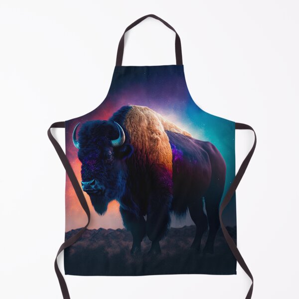 Artikelvorschau, Good Ol' Buffalo Critter Prächtiger Büffel, der den farbenfrohen Sternenhimmel anstarrt und zeigt, wie majestätisch und stark dieses Lebewesen ist. entworfen und verkauft von SeaStories88.