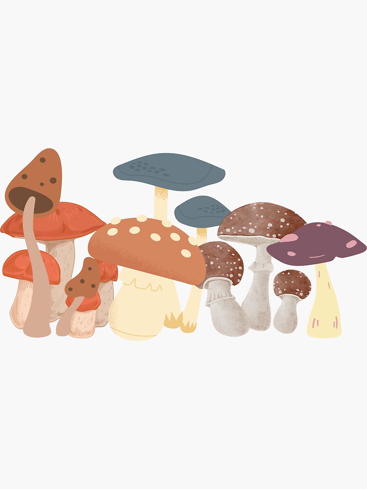 Thumbnail 3 of 3, Sticker, Botanical Mushrooms T-shirt designed and sold by ikaponStore.
