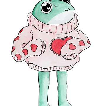 Artwork thumbnail, Heart Sweater Frog by Paigeonapage