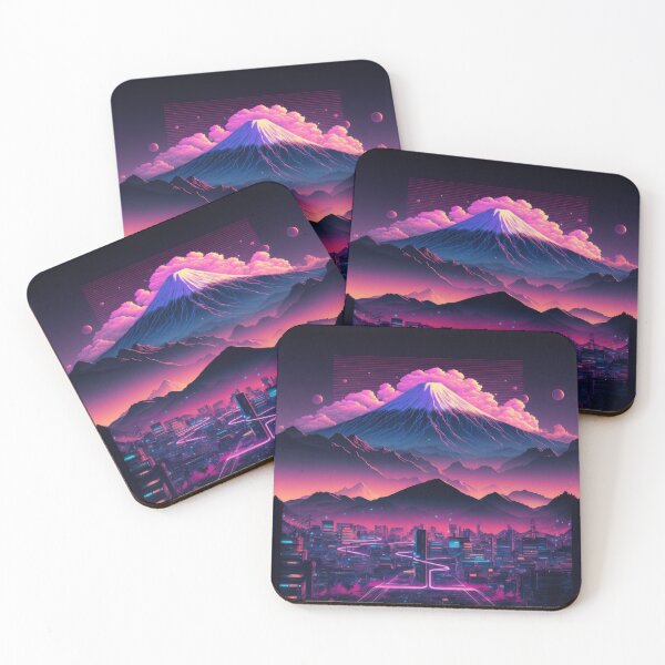 Item preview, Vaporwave Mt. Fuji Cyberpunk Pop designed and sold by SamuraiSwords.