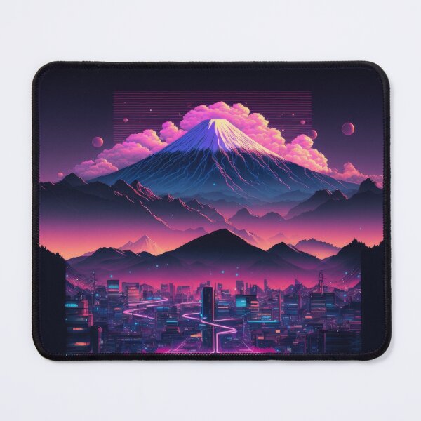 Item preview, Vaporwave Mt. Fuji Cyberpunk Pop designed and sold by SamuraiSwords.
