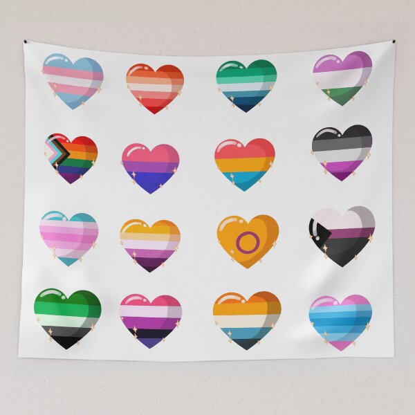 Item preview, Pride hearts sticker pack designed and sold by BreakTheBinary.