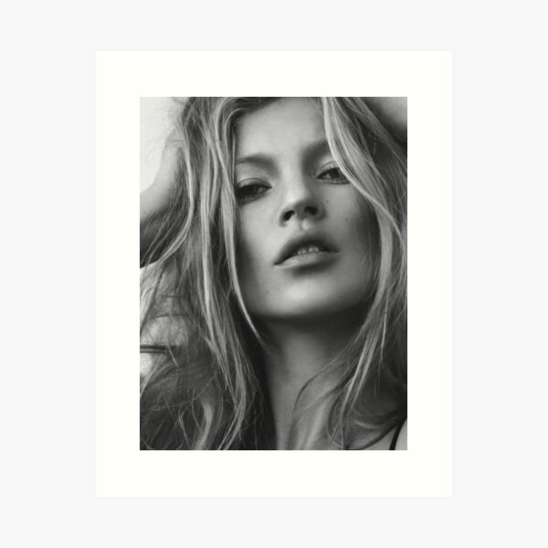 Kate Moss supermodel beauty portrait Art Print