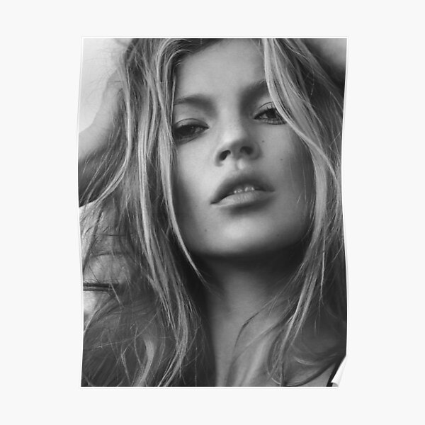 Kate Moss supermodel beauty portrait Poster