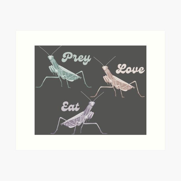 Item preview, Praying Mantis - Prey Love Eat  designed and sold by Unhinged Heather.