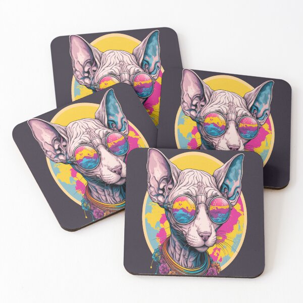 Item preview, Purr-fectly Groovy Sphynx - 70s Poster Art designed and sold by Star_.