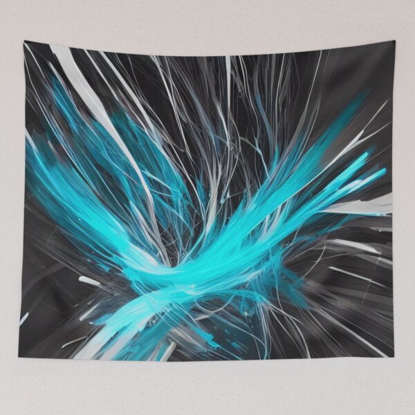 Item preview, Turquoise Abstract Curved Brush Strokes designed and sold by Artel-Blue.