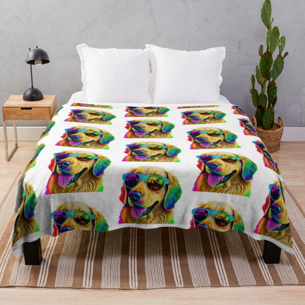 Item preview, Golden Retriever wearing sunglasses glasses pop art designed and sold by luisraultg.
