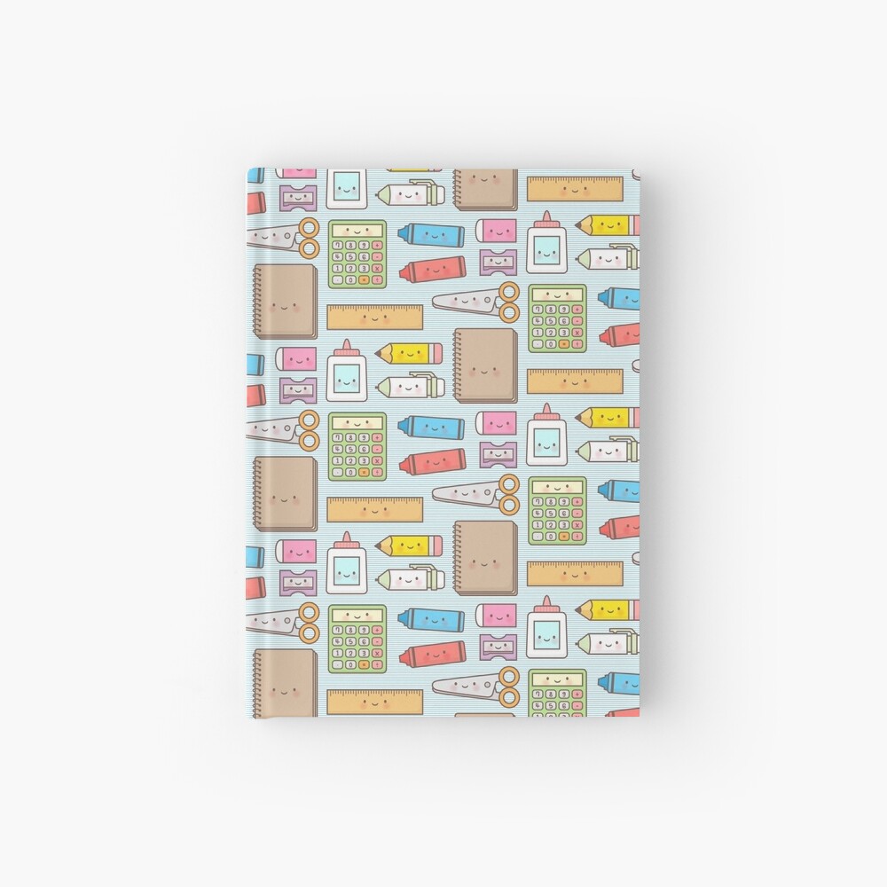 Kawaii Back to School Supplies Doodle Pattern Poster for Sale by