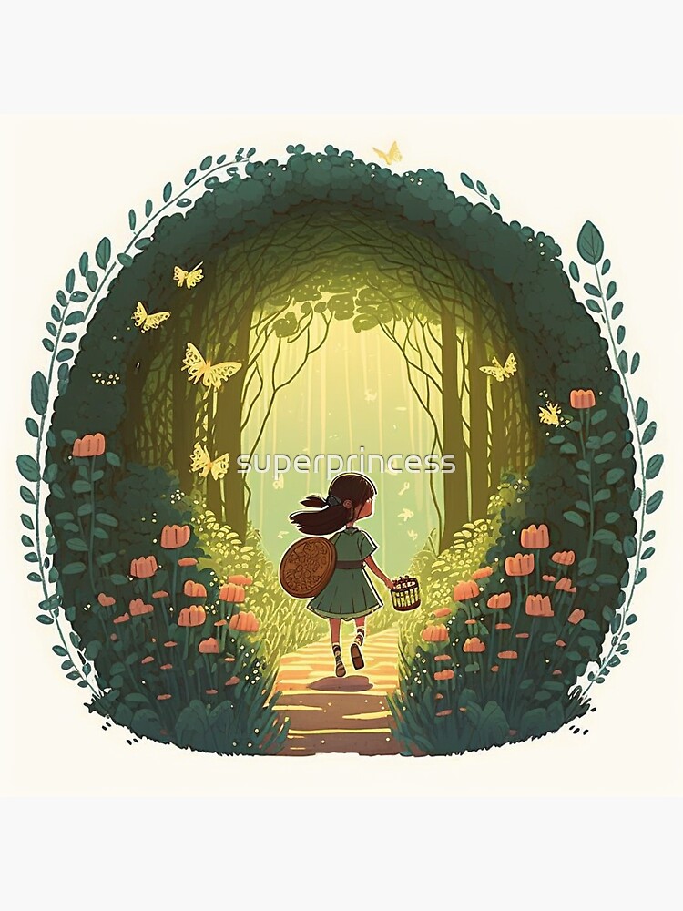 Thumbnail 3 of 3, Sticker, Into the Woods to Forage Cottagecore Adventure designed and sold by superprincess.