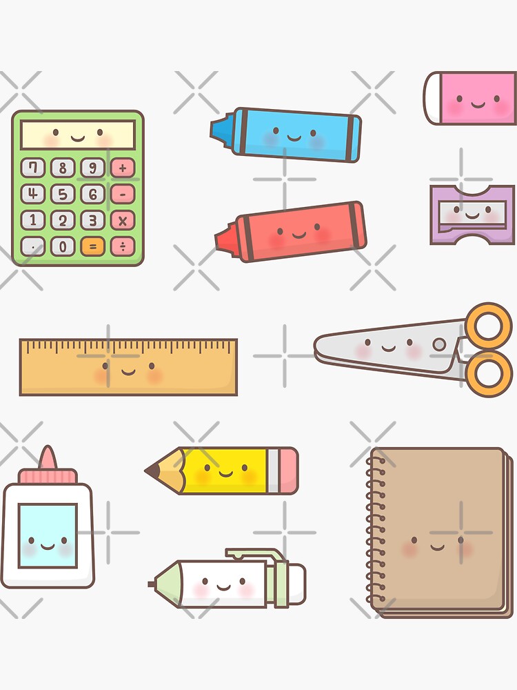 Kawaii School Supplies' Sticker