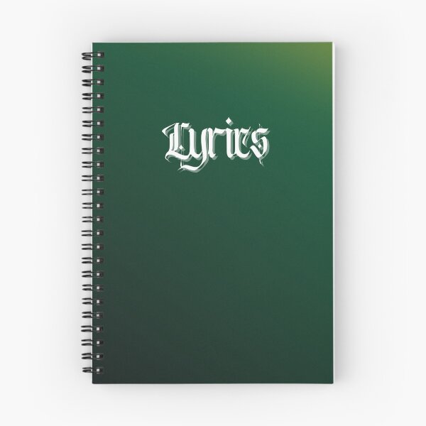 Item preview, Green Gradient Lyrics Notebook designed and sold by Ninjakandy.