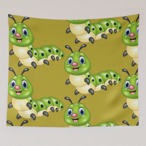 Item preview,  Green, white and black caterpillar illustration, print.  designed and sold by Senior-Kuzmin.