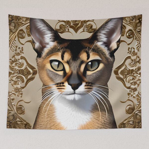 Item preview, Classical Floral Abyssinian Cat designed and sold by A.I. Does  Art.